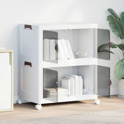 Opbergbox stapelbaar met wielen 2-laags 75 L 65x40x76 cm