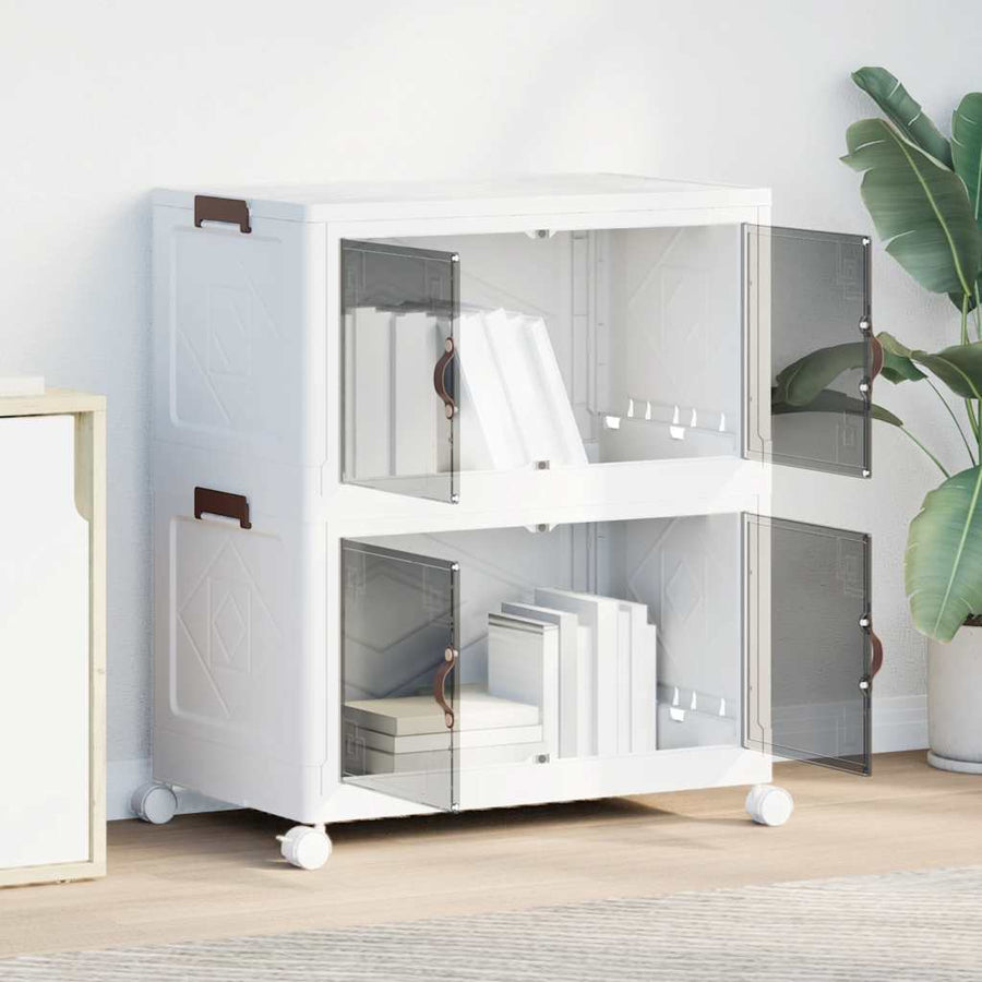 Opbergbox stapelbaar met wielen 2-laags 75 L 65x40x76 cm