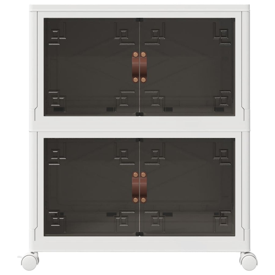 Opbergbox stapelbaar met wielen 2-laags 75 L 65x40x76 cm