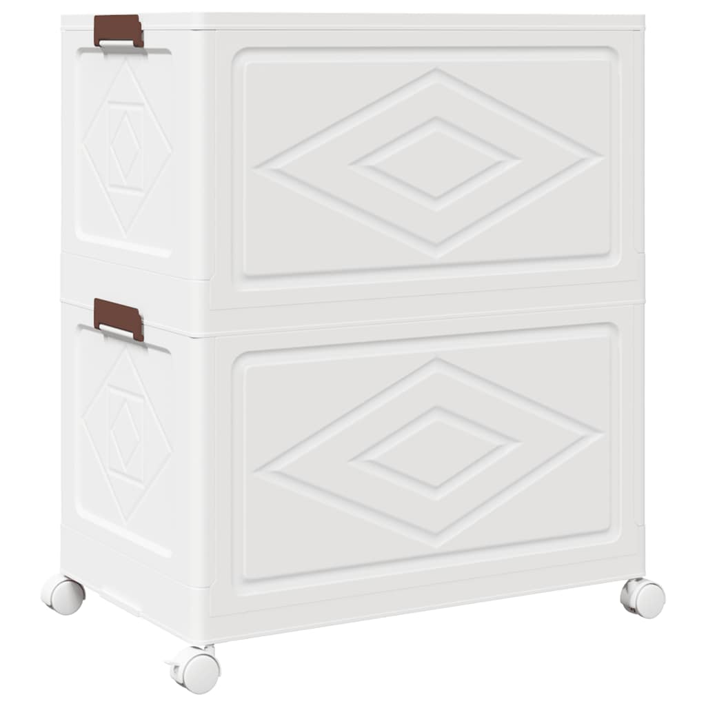 Opbergbox stapelbaar met wielen 2-laags 75 L 65x40x76 cm