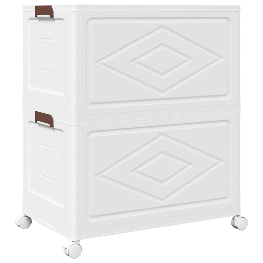 Opbergbox stapelbaar met wielen 2-laags 75 L 65x40x76 cm