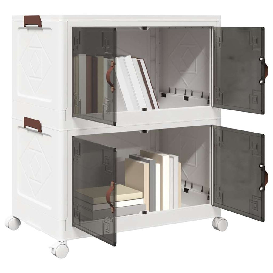 Opbergbox stapelbaar met wielen 2-laags 75 L 65x40x76 cm