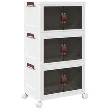 Opbergbox stapelbaar met wielen 3-laags 28 L 48,5x29,5x86 cm