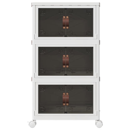 Opbergbox stapelbaar met wielen 3-laags 28 L 48,5x29,5x86 cm