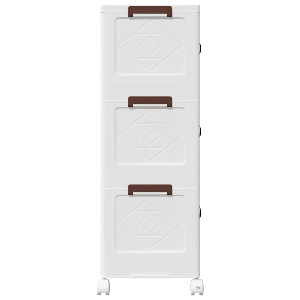 Opbergbox stapelbaar met wielen 3-laags 28 L 48,5x29,5x86 cm