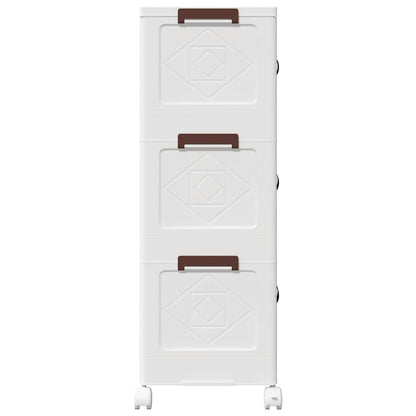 Opbergbox stapelbaar met wielen 3-laags 28 L 48,5x29,5x86 cm