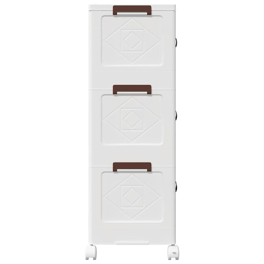 Opbergbox stapelbaar met wielen 3-laags 28 L 48,5x29,5x86 cm