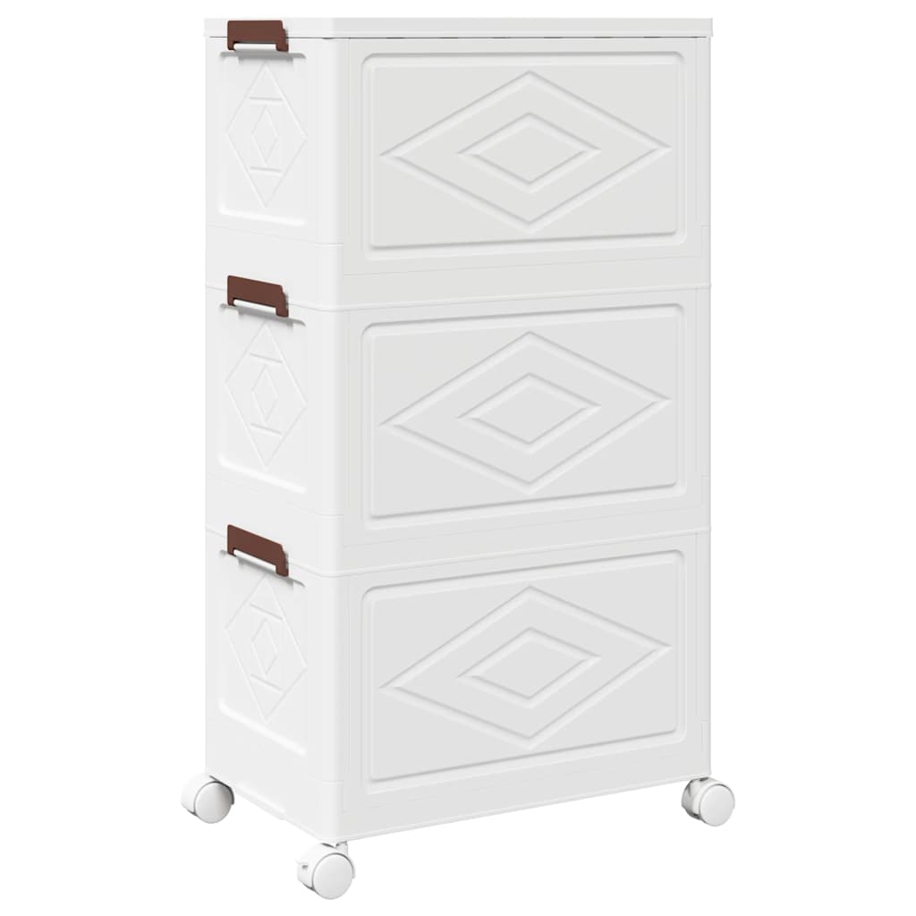 Opbergbox stapelbaar met wielen 3-laags 28 L 48,5x29,5x86 cm