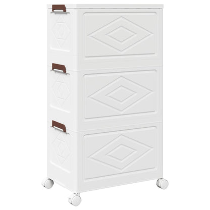 Opbergbox stapelbaar met wielen 3-laags 28 L 48,5x29,5x86 cm