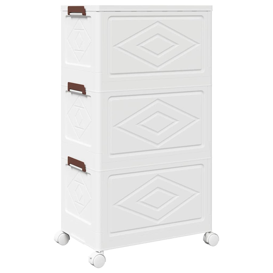 Opbergbox stapelbaar met wielen 3-laags 28 L 48,5x29,5x86 cm