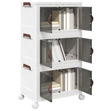 Opbergbox stapelbaar met wielen 3-laags 28 L 48,5x29,5x86 cm