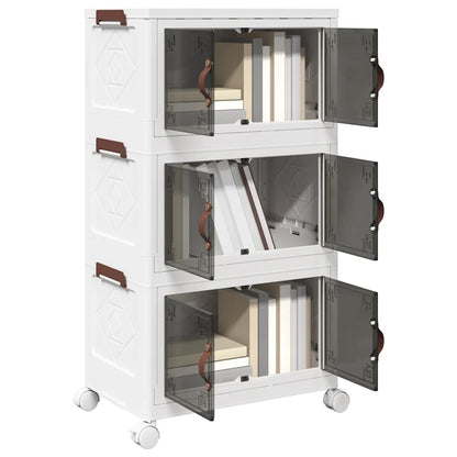 Opbergbox stapelbaar met wielen 3-laags 28 L 48,5x29,5x86 cm
