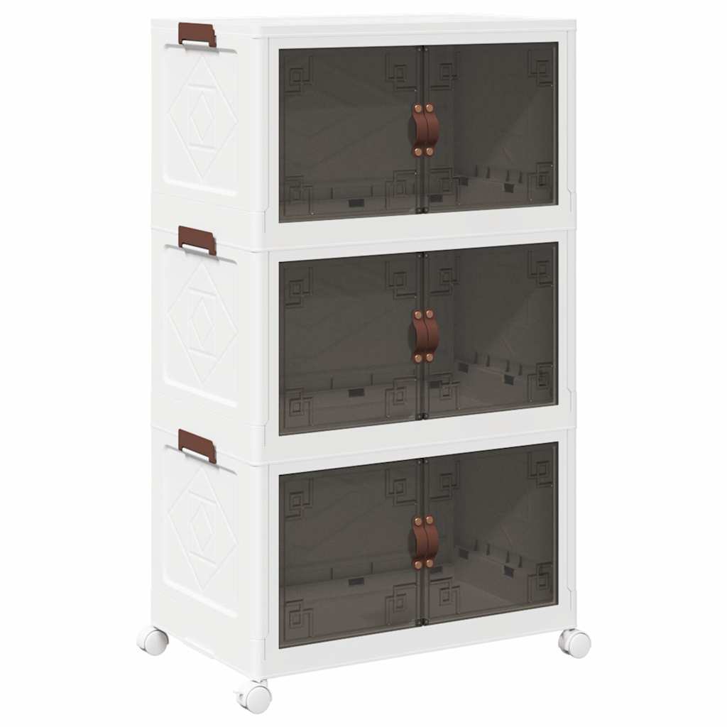 Opbergbox stapelbaar met wielen 3-laags 75 L 69x39,5x110,5 cm