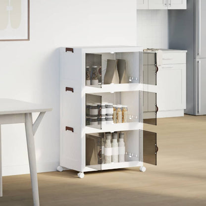 Opbergbox stapelbaar met wielen 3-laags 75 L 69x39,5x110,5 cm