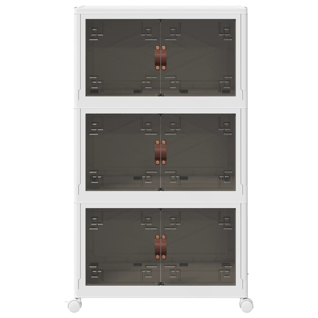 Opbergbox stapelbaar met wielen 3-laags 75 L 69x39,5x110,5 cm