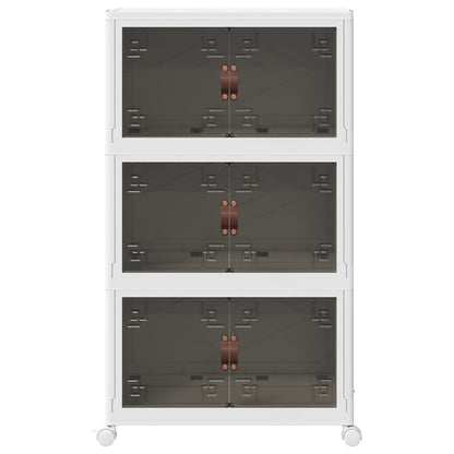 Opbergbox stapelbaar met wielen 3-laags 75 L 69x39,5x110,5 cm