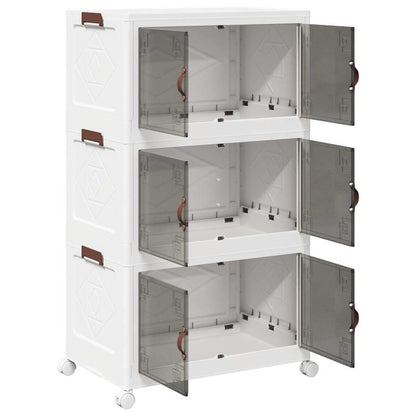 Opbergbox stapelbaar met wielen 3-laags 75 L 69x39,5x110,5 cm