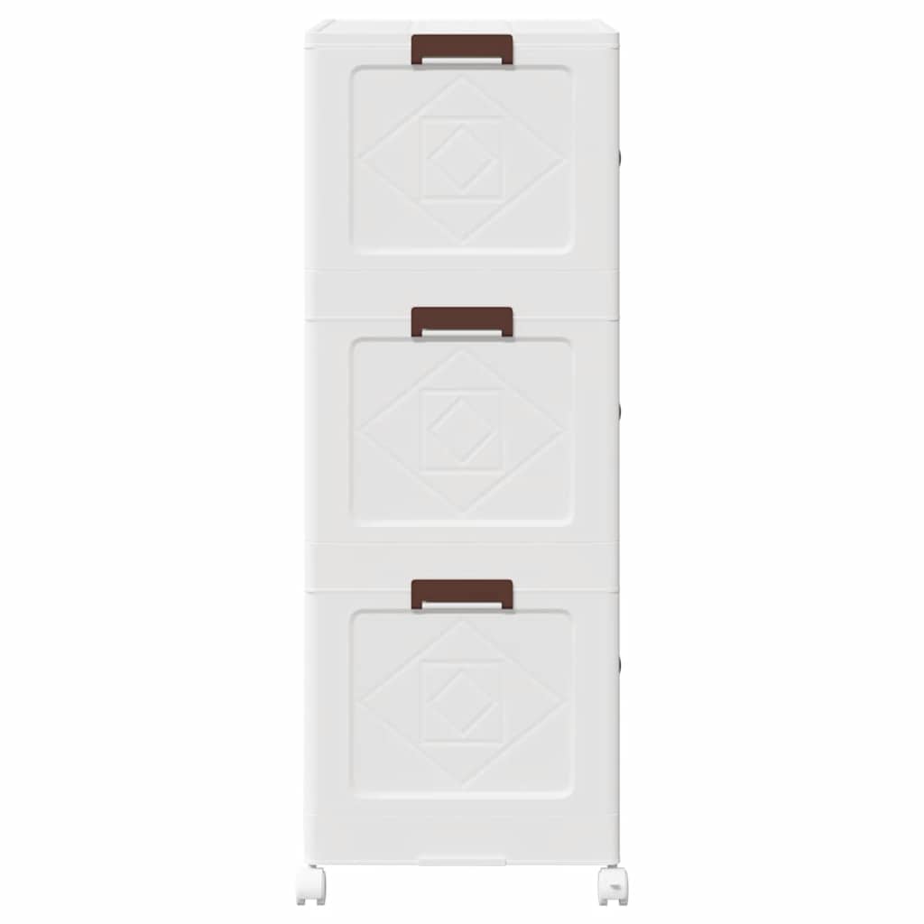 Opbergbox stapelbaar met wielen 3-laags 75 L 69x39,5x110,5 cm