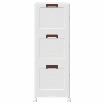 Opbergbox stapelbaar met wielen 3-laags 75 L 69x39,5x110,5 cm