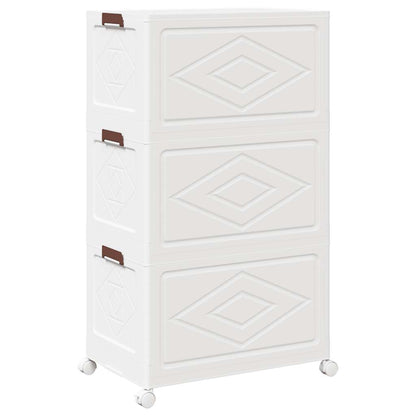 Opbergbox stapelbaar met wielen 3-laags 75 L 69x39,5x110,5 cm