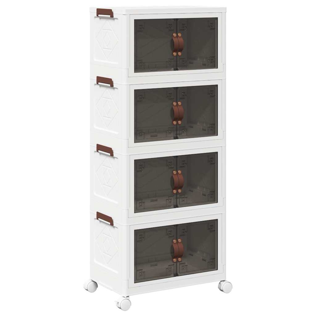 Opbergbox stapelbaar met wielen 4-laags 28 L 48,5x29,5x112,5 cm