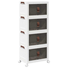 Opbergbox stapelbaar met wielen 4-laags 28 L 48,5x29,5x112,5 cm