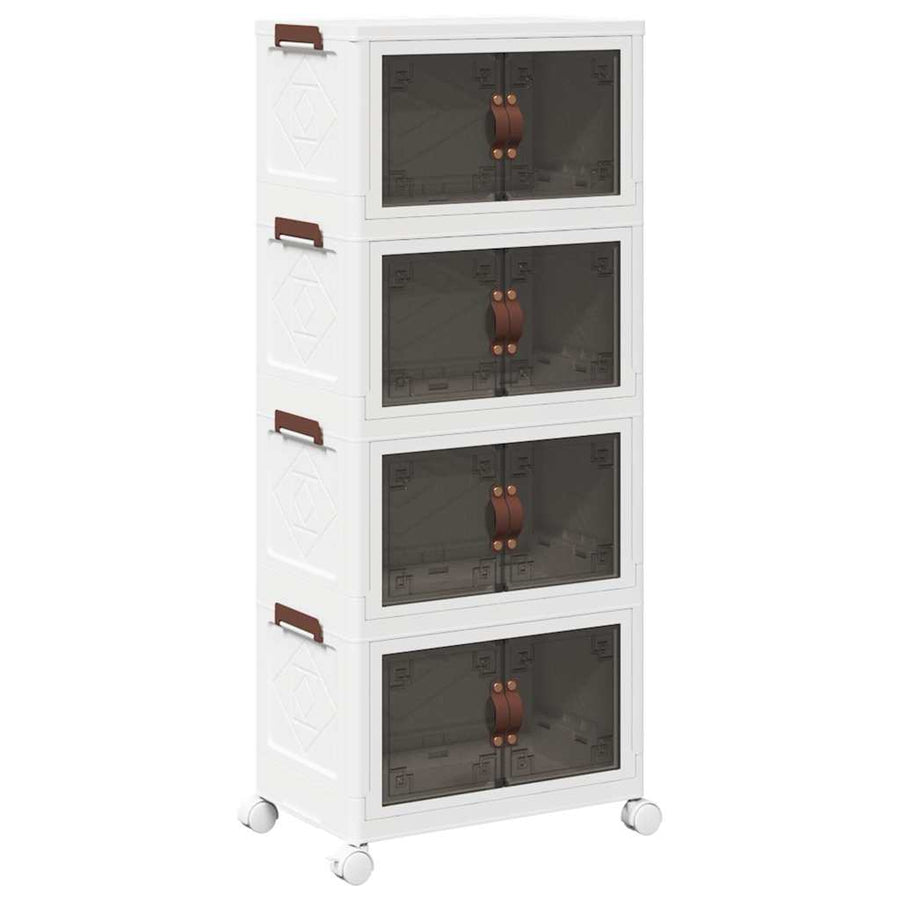 Opbergbox stapelbaar met wielen 4-laags 28 L 48,5x29,5x112,5 cm