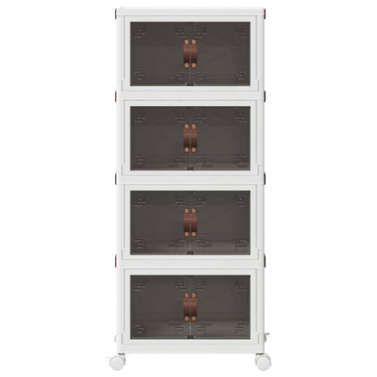 Opbergbox stapelbaar met wielen 4-laags 28 L 48,5x29,5x112,5 cm