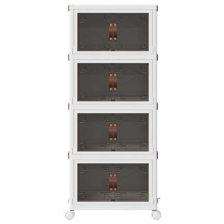 Opbergbox stapelbaar met wielen 4-laags 28 L 48,5x29,5x112,5 cm