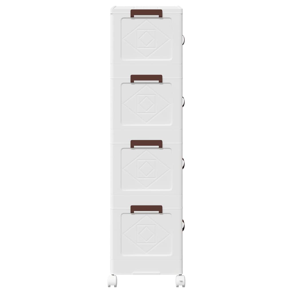 Opbergbox stapelbaar met wielen 4-laags 28 L 48,5x29,5x112,5 cm