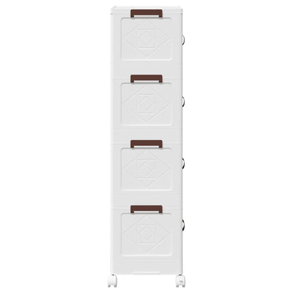 Opbergbox stapelbaar met wielen 4-laags 28 L 48,5x29,5x112,5 cm