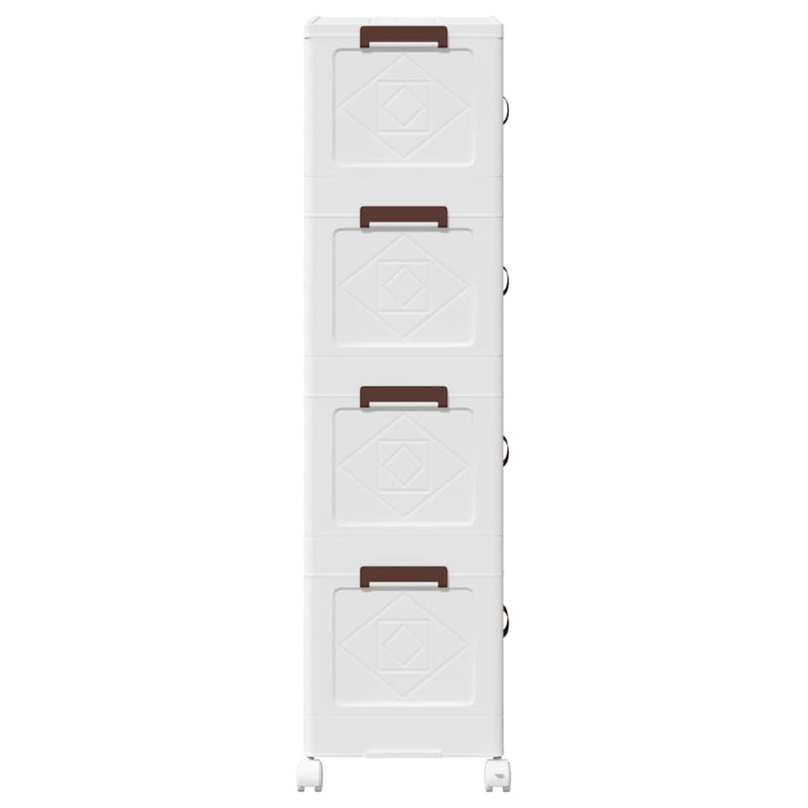 Opbergbox stapelbaar met wielen 4-laags 28 L 48,5x29,5x112,5 cm