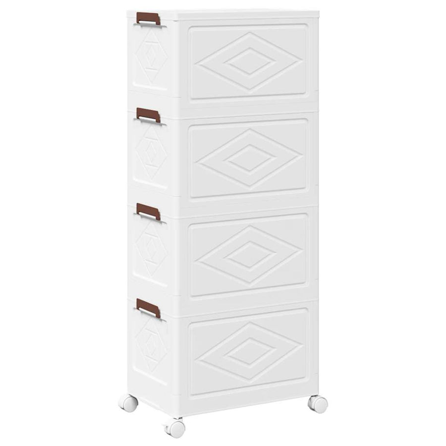 Opbergbox stapelbaar met wielen 4-laags 28 L 48,5x29,5x112,5 cm
