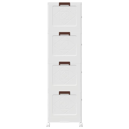 Opbergbox stapelbaar met wielen 4-laags 75 L 64x40x141,5 cm