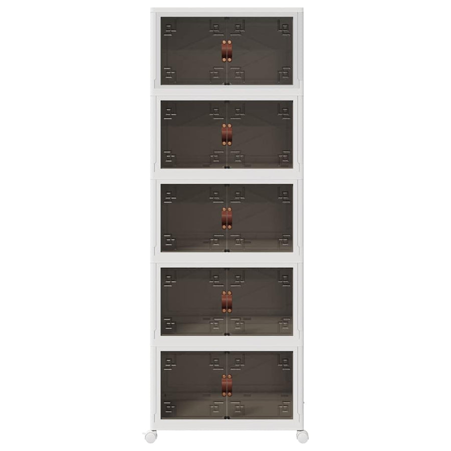 Opbergbox stapelbaar met wielen 5-laags 75 L 65x40x179 cm