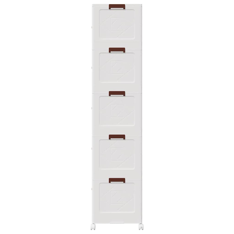 Opbergbox stapelbaar met wielen 5-laags 75 L 65x40x179 cm