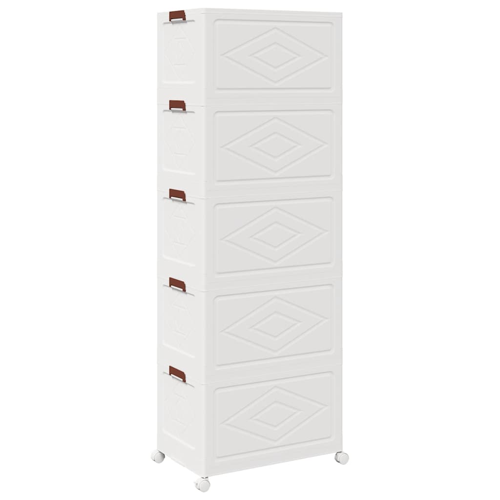 Opbergbox stapelbaar met wielen 5-laags 75 L 65x40x179 cm