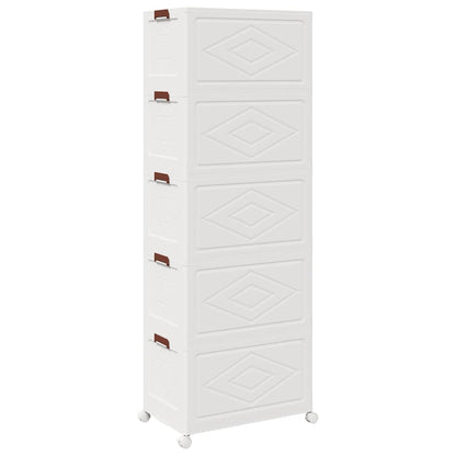 Opbergbox stapelbaar met wielen 5-laags 75 L 65x40x179 cm