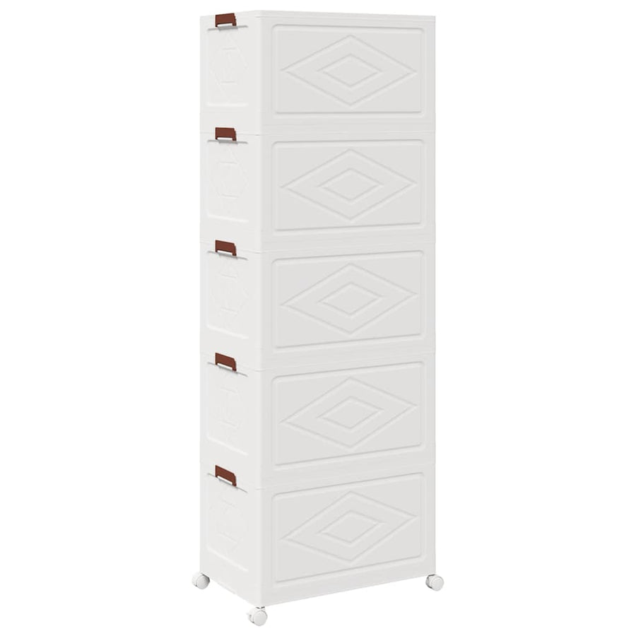 Opbergbox stapelbaar met wielen 5-laags 75 L 65x40x179 cm