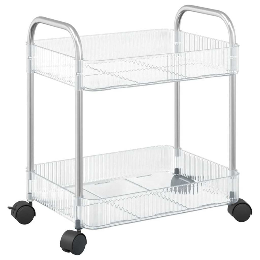 Opbergtrolley 2-laags 37x27,5x43,5 cm acryl transparant