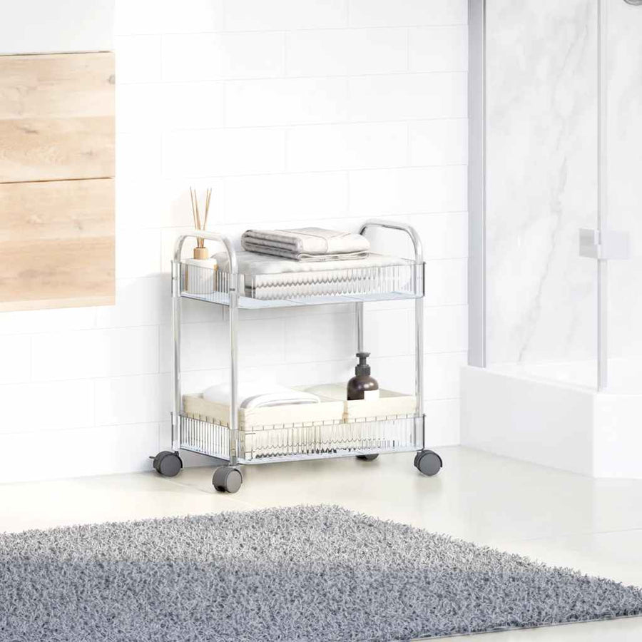 Opbergtrolley 2-laags 37x27,5x43,5 cm acryl transparant