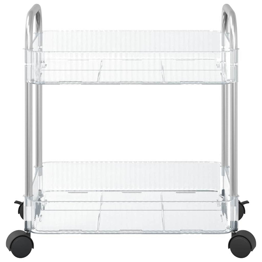 Opbergtrolley 2-laags 37x27,5x43,5 cm acryl transparant