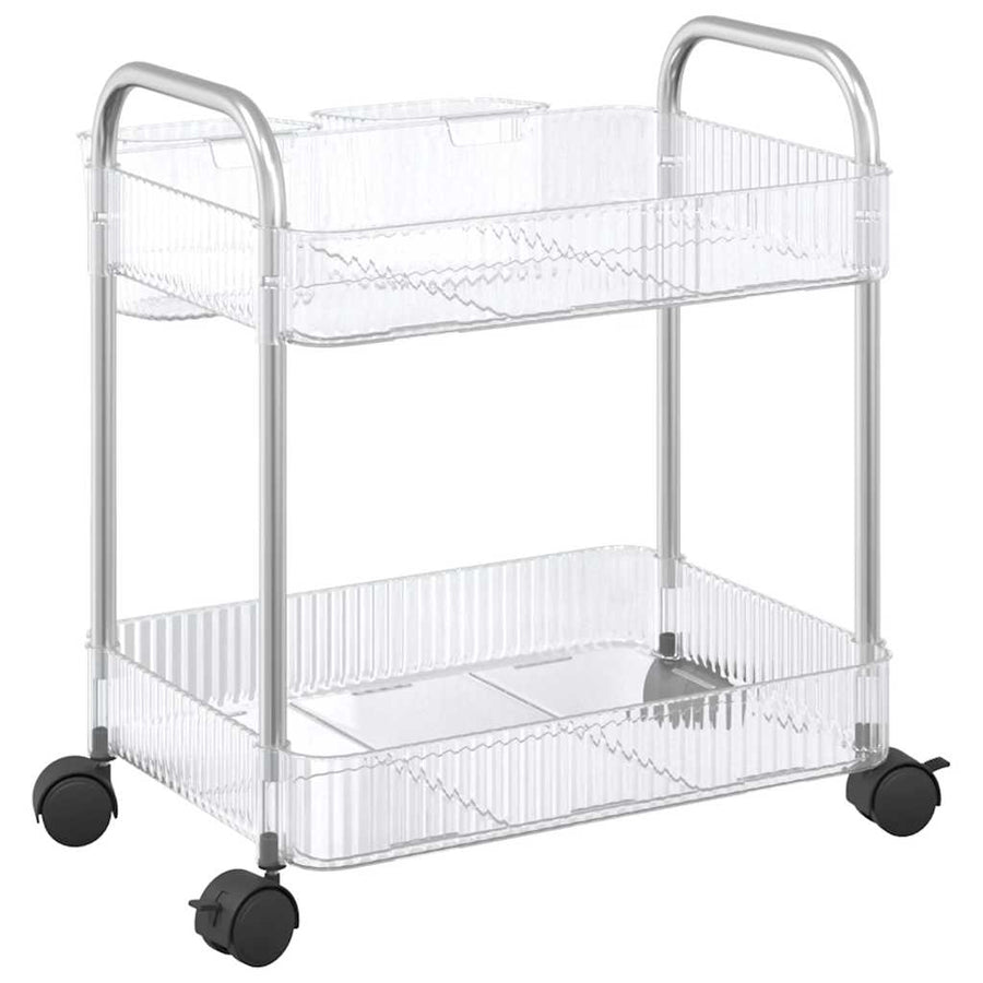 Opbergtrolley 2-laags 37x27,5x43,5 cm acryl transparant