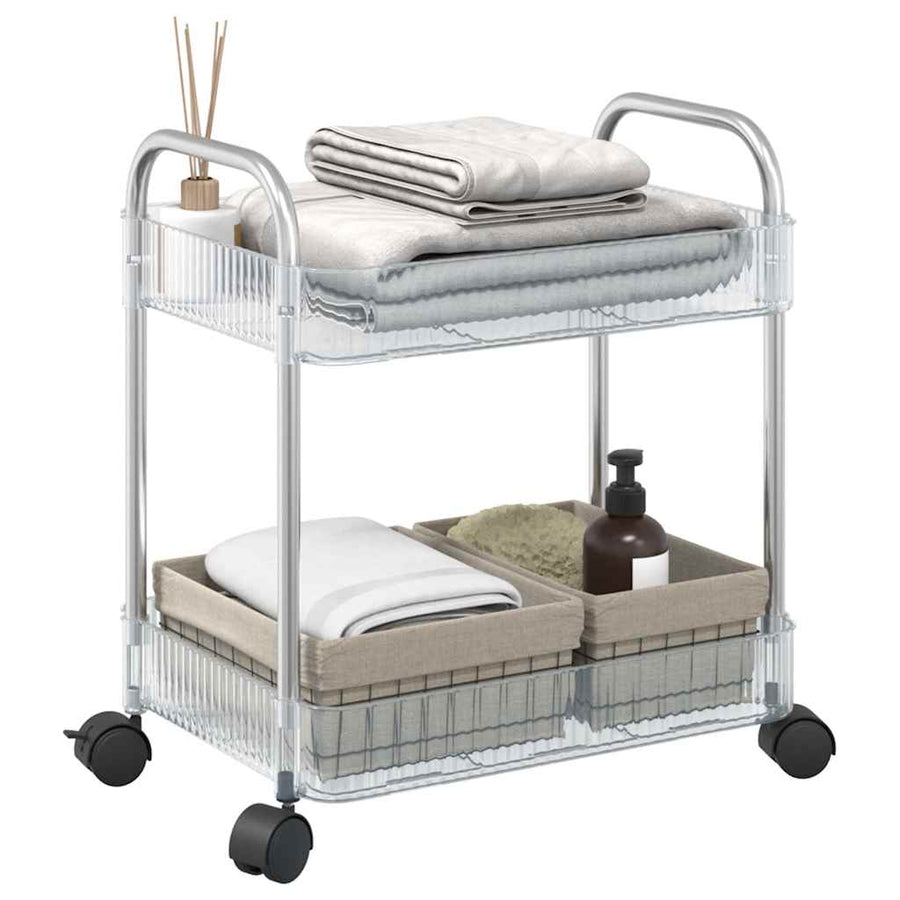Opbergtrolley 2-laags 37x27,5x43,5 cm acryl transparant