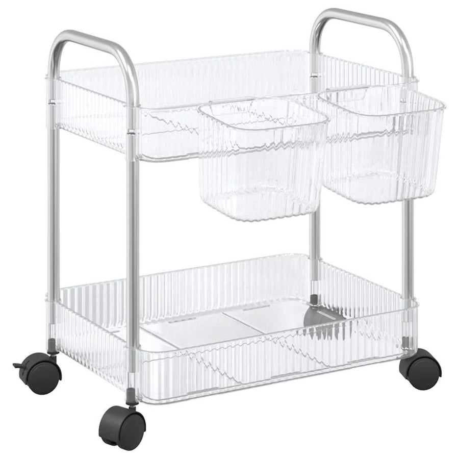 Opbergtrolley 2-laags 37x27,5x43,5 cm acryl transparant