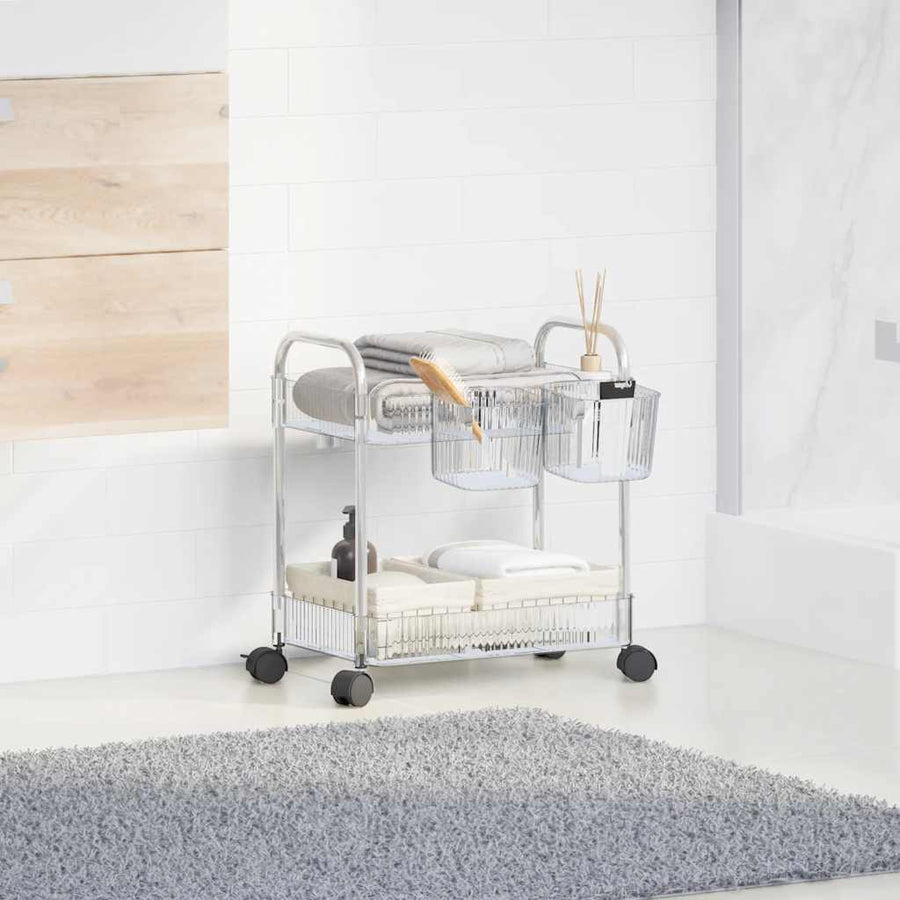 Opbergtrolley 2-laags 37x27,5x43,5 cm acryl transparant