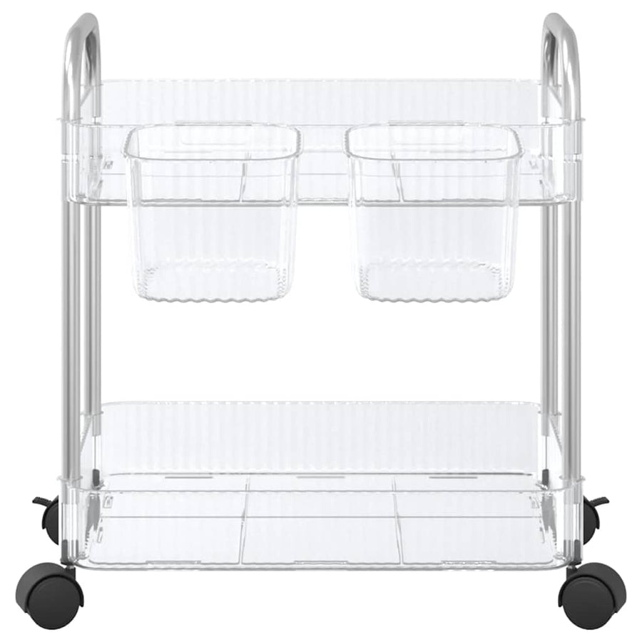 Opbergtrolley 2-laags 37x27,5x43,5 cm acryl transparant