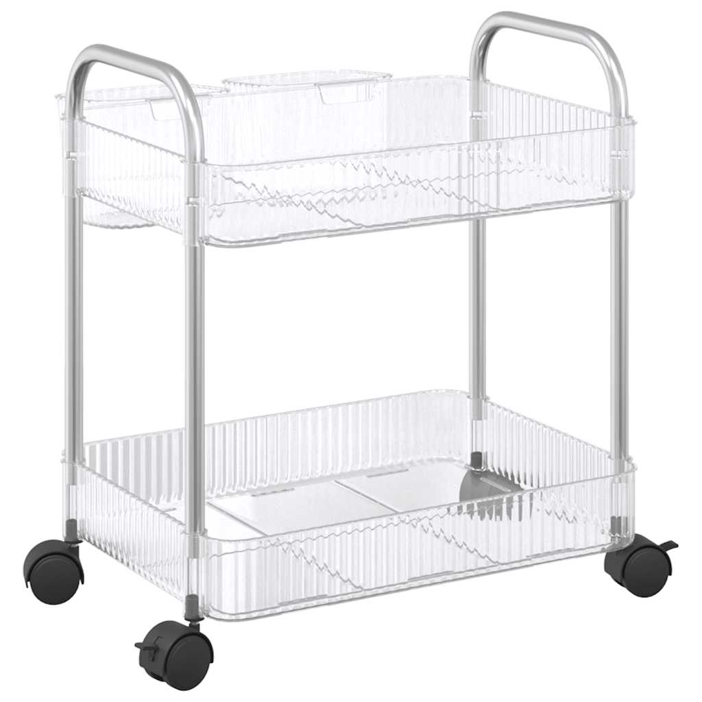Opbergtrolley 2-laags 37x27,5x43,5 cm acryl transparant