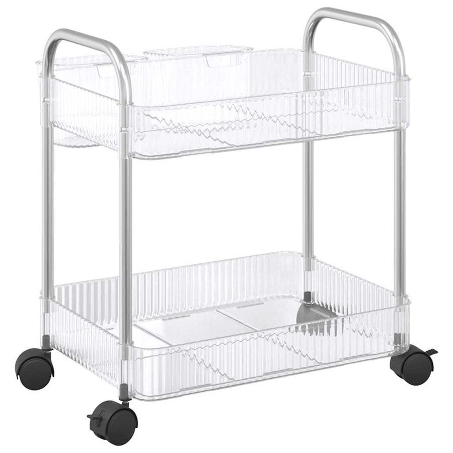 Opbergtrolley 2-laags 37x27,5x43,5 cm acryl transparant