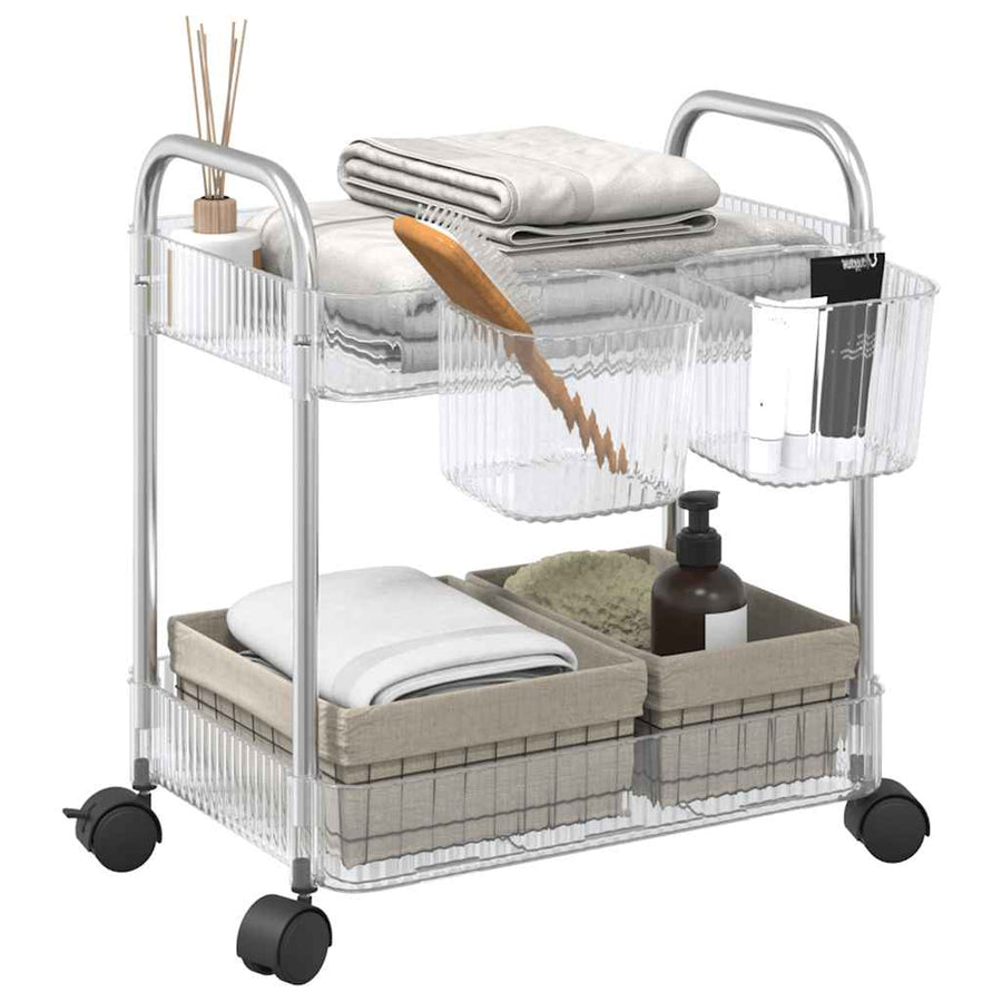 Opbergtrolley 2-laags 37x27,5x43,5 cm acryl transparant